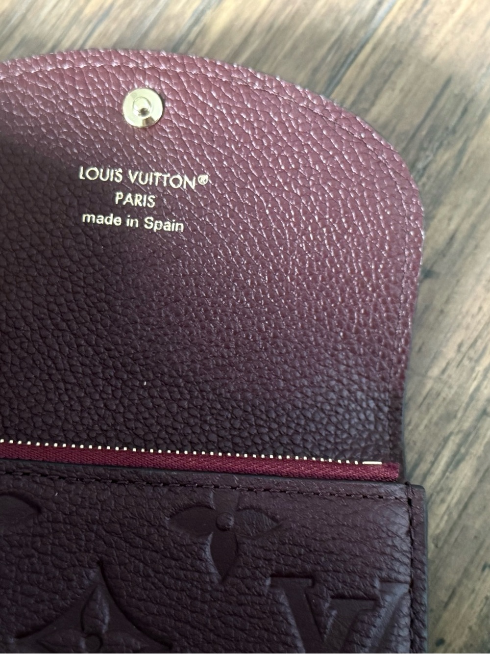 New Rare Louis Vuitton Rosalie Coin Purse in Empreinte Leather - Grenat Red SLG - Picture 10 of 10